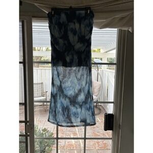 Abercrombie‎ & Fitch Blue Abstract Sheer Maxi Long Skirt Size S Beachy